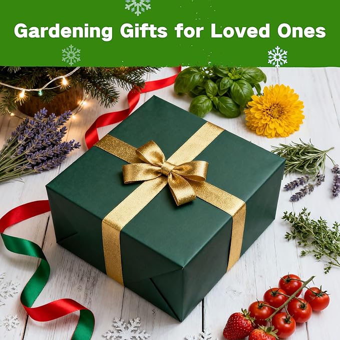 Lush&Dew Year-Round USDA Zone 9 Seed Bank, Gift for Mom Dad, 32 Varieties Non-GMO Heirloom Seeds of Vegetables Herbs, Gardening Gifts for Women Men, Survival Seed Kit for Raised Garden Bed Greenhouse