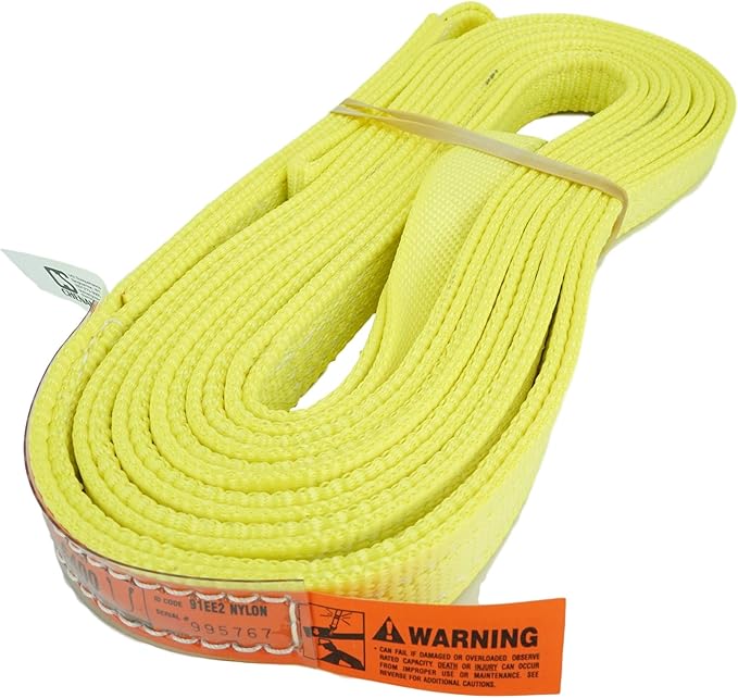 DD Sling. Multiple Sizes in Listing! (USA Made) 1" x 20', 2 Ply, Nylon Lifting Slings, Eye & Eye, Heavy Duty, 3,200 lbs Vert, 2,600 Choker, 6,400 Basket (USA Nylon) (1" x20')