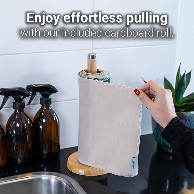 Reusable Paper Towels - Value Pack of 24 Paperless Paper Towels! - 100% Cotton, Super Soft, Absorbent, Washable and Made To Last