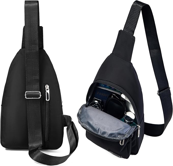 Small Sling Bag Crossbody Bags for Men Women, Chest Daypack Sling Backpack Cross Body Bag Fanny Pack for Hiking Traveling Outdoors