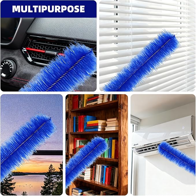 12PCS Fan Cleaner Kit, Cleaning Brush Set with Flexible Fan Blade Cleaner, Crevice Brushes, Duster & Sponges for Ceiling, Vent Blades - Home Appliance Cleaning Tools
