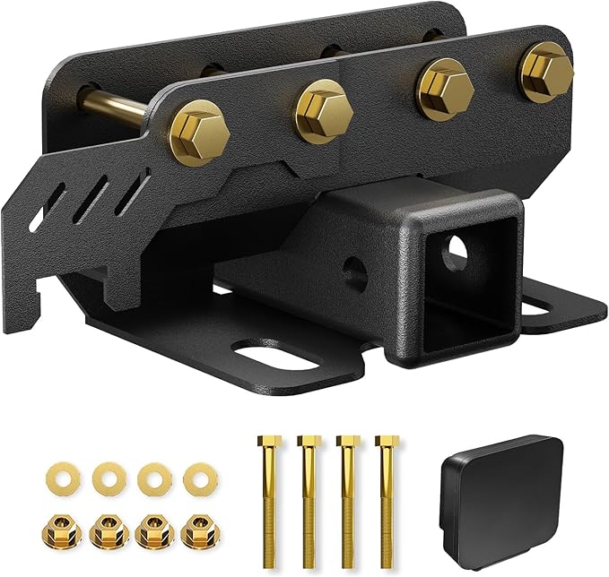 for Ford Bronco Tow Hitch Trailer Kit Compatible for 2021 2022 2023 2024 2025 Ford Bronco 2 Door & 4 Door 2 Inch Hitch Receiver with Cover, Rear Bumper Towing Hook Combo (Exclude Bronco Sport)