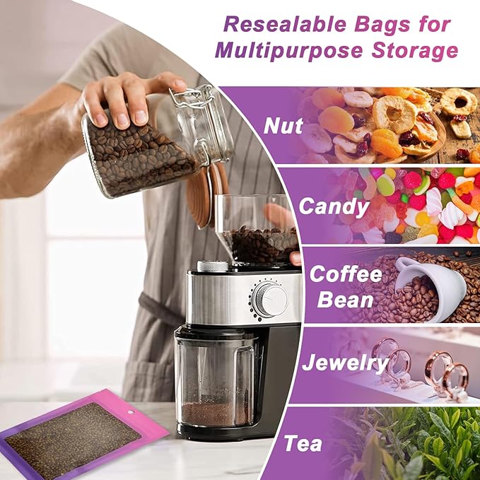 300 Pcs Gradient Mylar Bags, 3 Size Smell Proof Bags with Clear Window Foil Pouch Bags Resealable Bags for Small Business and Food Storage, Pink Purple