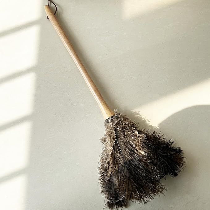 19.7 Inch Ostrich Feather Duster – Soft Dusting Brush for Home, Office, and Furniture Cleaning (Brown)