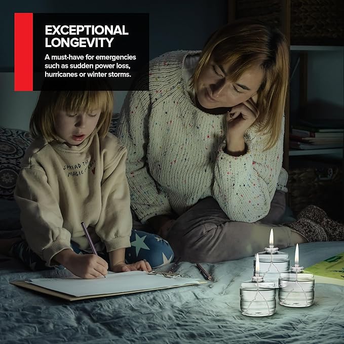 100 Hour Candle Pack of 6, Emergency Candles for Power Outages, Hurricane Storm Survival, and Camping, Liquid Long Burning Candles, Bulk Emergency Candle Supplies