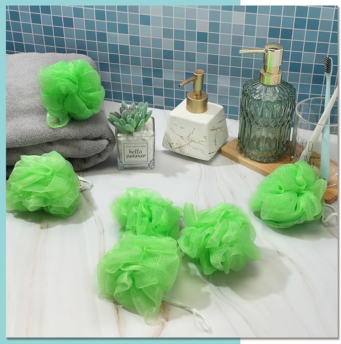 CHENGU 80 Pcs Loofah Bulk Sponge Bath Sponges for Shower Bath Luffa Bulk Pouf Shower Puff Wash Body Pouf Mesh Loofah Exfoliating Body Scrubber for Baby Women Men, 20g