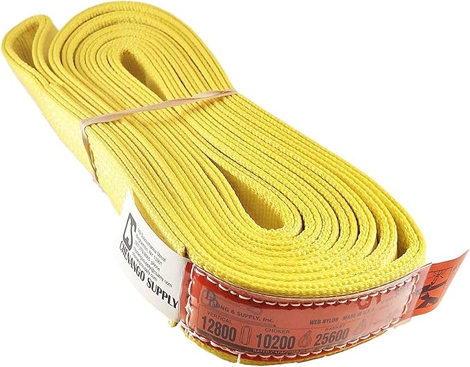 DD Sling (USA Made) 1" & 2" Widths by 4' to 30' Lengths in Listing, 2 Ply, Endless Nylon Lifting Slings, 12,800 lbs Vert, 10,200 lbs Choker, 25600 lbs Basket (2" x25')