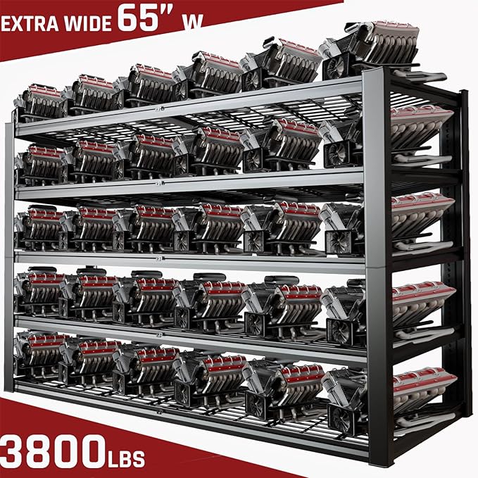 65" W Garage Shelving Heavy Duty, 5 Tier Garage Shelves, 30" D Adjustable Storage Shelving Unit, Commercial Metal Shelf for Kitchen, Warehouse, Pantry, School, Shop, 68" Wx30 Dx79 H