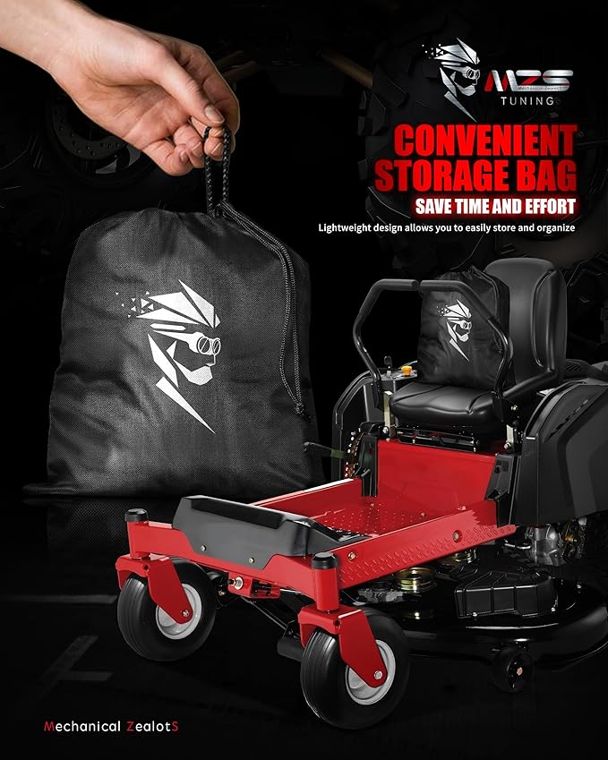 MZS Zero Turn Mower Cover, Heavy Duty Zero Turn Lawn Mower Cover with Storage Bag, Waterproof Lawnmower Covers for Outdoor UV Protection Universal Fits Decks Up to 60" Zero-Turn Mowers Tractor