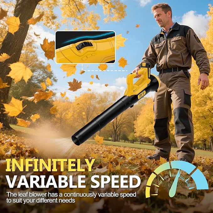 Orientools Leaf Blower Cordless, 20V Powerful Electric Cordless Leaf Blower 2×2.0 Ah Batteries & Charger, Variable Speed Trigger, Portable Lightweight Blowers for Lawn Care, Yard, UL 62133 Certified