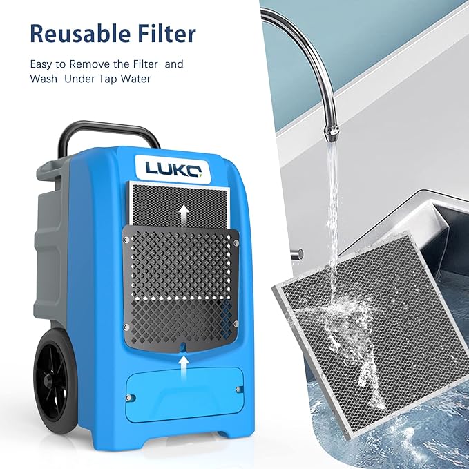 LUKO 190 Pints Commercial Dehumidifier with Pump & Drain, 8000 Sq Ft Large Space,8000 Sq Ft Large Space, Large Capacity Industrial Dehumidifier for Basement