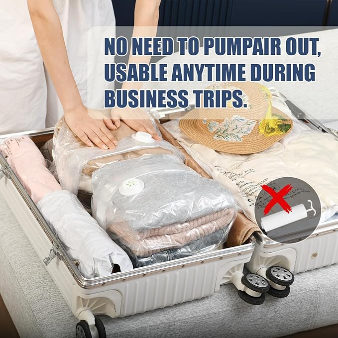 10 Pack Vacuum Storage Bags, Large Cube Bag (19.6 * 27.5 * 11.8 Inch), Large Vacuum Seal Bags for Clothing, Comforters, Blankets, Bedding, Closet Organization Space Saving