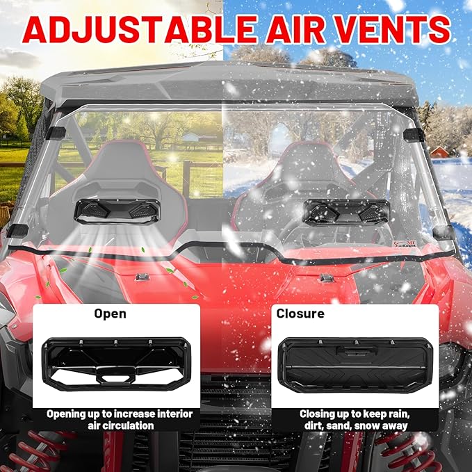 StarknightMT Talon 1000 Windshield with Vent (2019-2025), Scratch-Resistant Clear PC Front Windscreen Compatible with Talon 1000X/1000R/1000X4 UTV Accessories