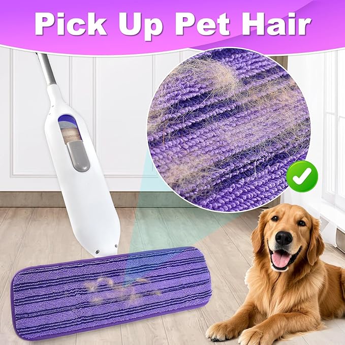 Mop Pads Refills for Swiffer Power Mop, 11 Count Refill Pads for Swiffer Powermop Contains 9 Disposable Mop Pads Refills for Power Mop and 2 Reusable Mop Pads for Power Mop, Refill Pads for Powermop