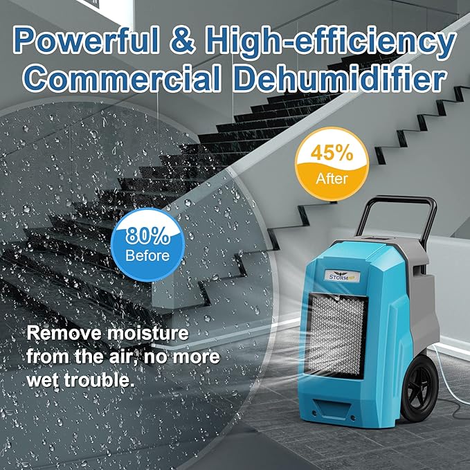ALORAIR 180 Pints Smart WiFi LGR Commercial Dehumidifier with Pump Drain Hose, 2,300 Sq.Ft Dehumidifier Portable Industrial Dehu with Wheels for Water Damage Restore, Basements, Garages, and Job Sites