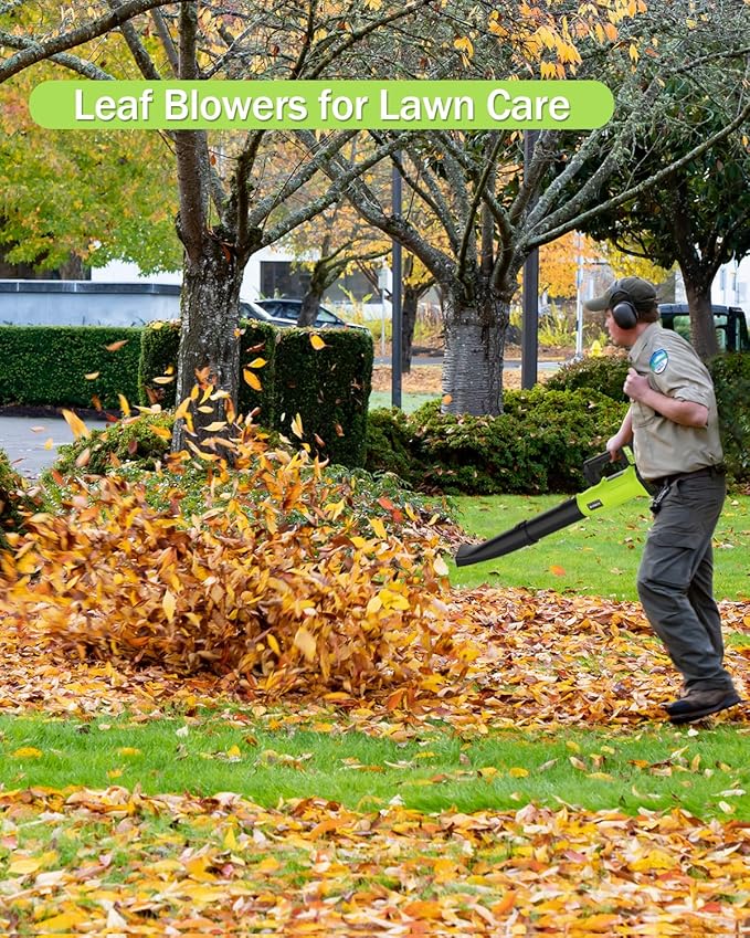 Electric Leaf Blower Cordless 530CFM - 2 X 5.2Ah Batteries and Fast Charger, 20V Lightweight Handheld Battery Leaf Blower with 7-Speed Control, 2 Extended Tubes for Yard, Lawn & Garden
