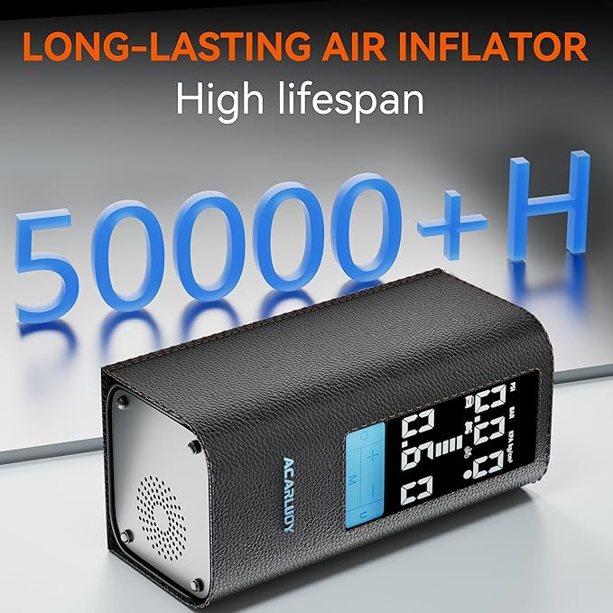 Portable Air Compressor for Car Tires - 3X Faster Inflation, Fit for Toyota Matrix 2003-2008,6000mAh Battery, LCD Screen, LED Light,Auto Shutoff