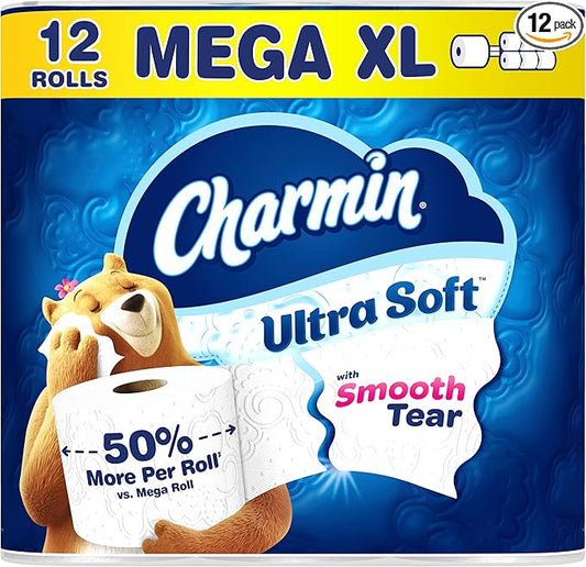 Charmin Ultra Soft Toilet Paper 12 Mega XL Rolls, 336 Sheets Per Roll