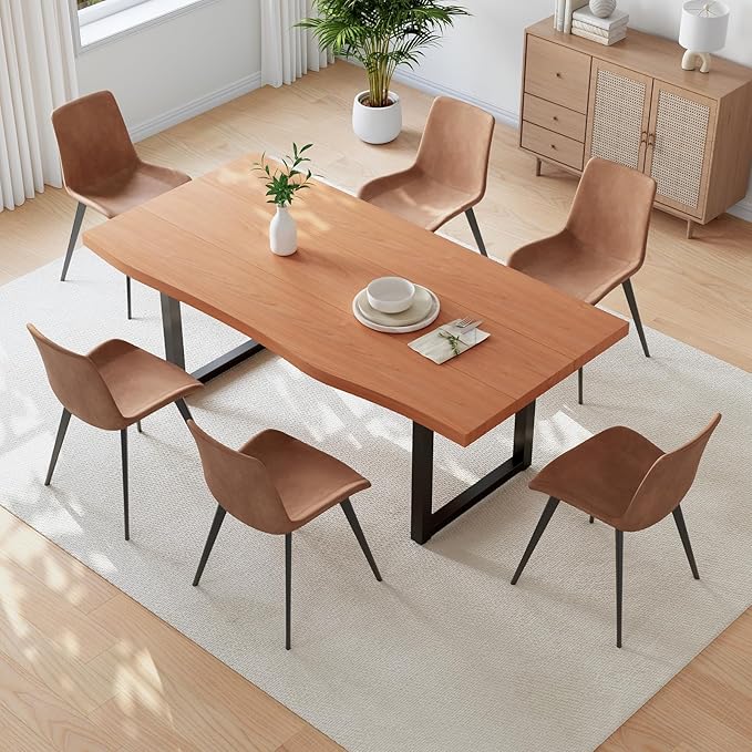 63" Wooden Dining Table for 4-6, Modern Kitchen Table Set, Thickened MDF Living Room Table for Dining Room, Kitchen, Office