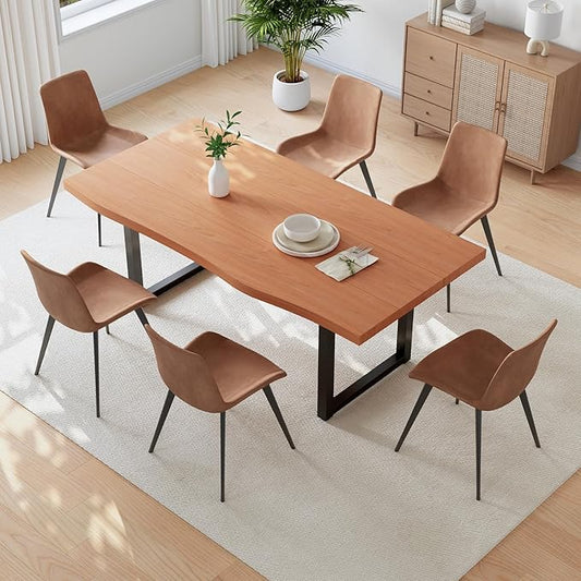63" Wooden Dining Table for 4-6, Modern Kitchen Table Set, Thickened MDF Living Room Table for Dining Room, Kitchen, Office