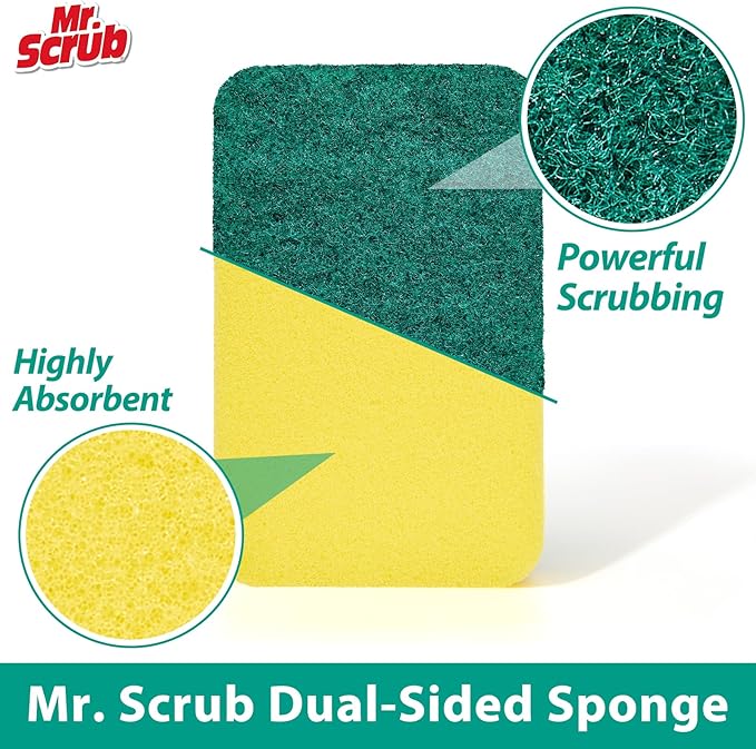 Sponges Kitchen Scrub Dish Sponge Scouring Pad, 36 Pack Cleaning Brush Scrubber Supplies for Soap, Dishwashing Dinnerware Sets Pan Pot Towels Cloth Rags Holder Glass Dishwasher Sink Bathroom