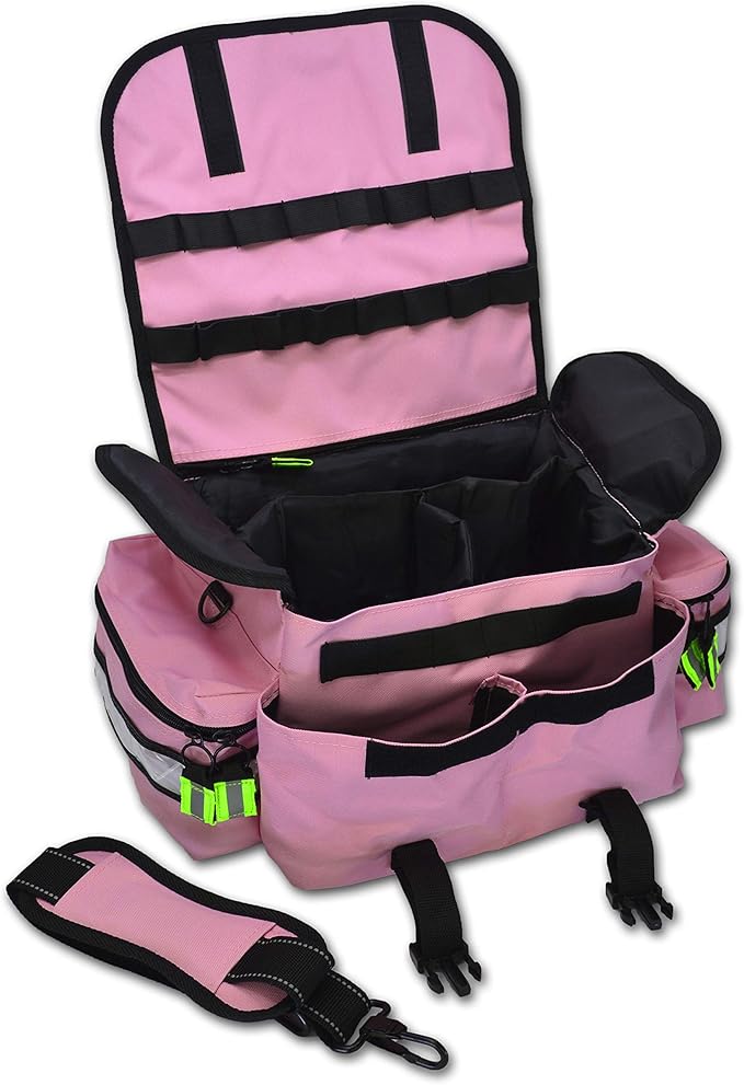 Lightning X Small First Responder EMT EMS Trauma Bag Stocked First Aid Fill Kit B (Pink)