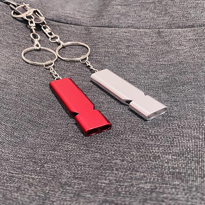 Emergency Whistle, 2Pack Safety and Rescue Whistle, with Lanyard Keychain, high pitched Dual Tube, Suitable for Outdoor Hiking, Camping, Rowing, Hunting, and Children's Rescue Signals