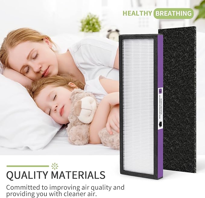 FLT5250PT Replacement Filter Compatible with Germ-Guardian Filter C Pet HEPA Air Pu-rifier AC5250PT AC5000E AC5300B AC5350W AC5350B CDAP5500 and More, 2 HEPA and 6 Pre-Filter