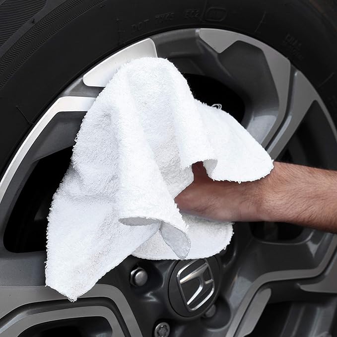Arkwright W11 Terry Cloth Towels for Cleaning - Soft Cotton Blend Washable Multi-Purpose Bar Mop, Absorbent & Quick Dry, Box of Rags for Kitchen, Auto Shop, and Garage, 5 lb, White