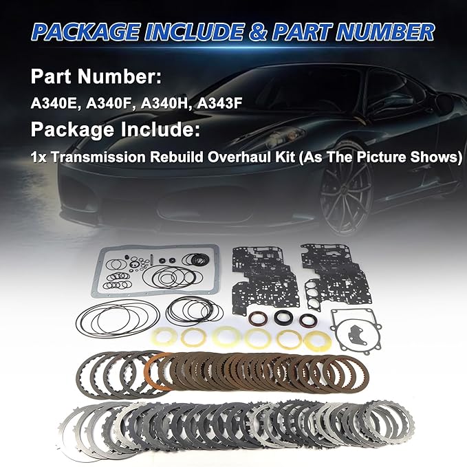A340E A340F Transmission Master Overhaul Rebuild Kit Fits for 4 RUNNER CRESSIDA SUPRA CROWN 3.0L Replacement Parts