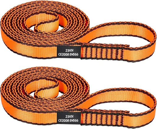 18MM Nylon Climbing Sling Runner - 23KN CE2008/EN566 Certified Outdoor Climbing Webbing for Rock Climbing, Rappelling, Mountaineering, Swing Gear, Outdoor Adventures & Emergency Anchoring