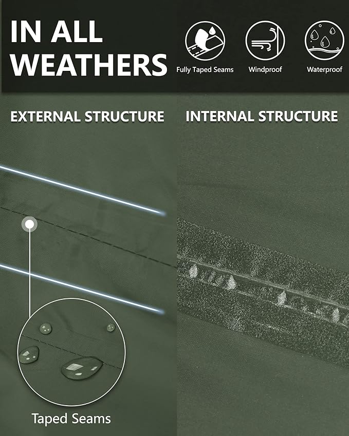 33,000ft Men's Rain Pants, Waterproof Rain Over Pants, Windproof Outdoor Pants for Hiking, Fishing