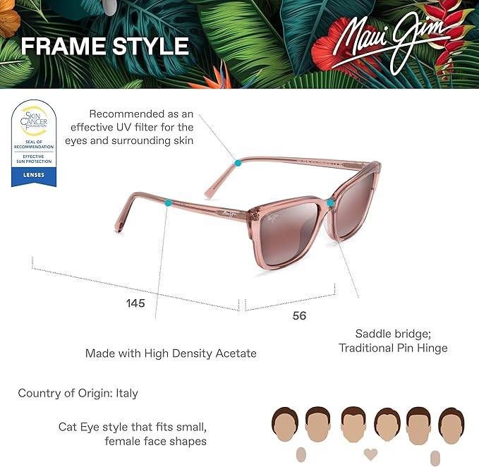 Maui Jim Polarized Women's Kou Cat Eye Sunglasses
