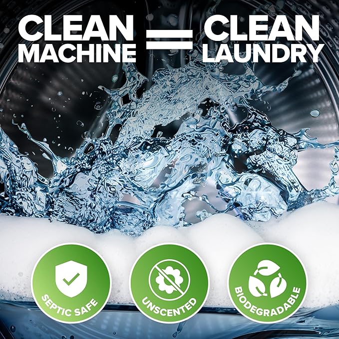 Renuv Heavy Duty Washing Machine Cleaner Descaler Tablets - for Front Load, Top Load Washer, HE (6 XL Tablets - 6 Months Supply)