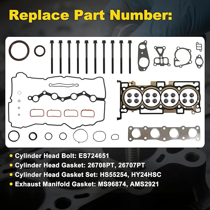 G4KJ Engine Rebuild Kit Timing Chain Kit with VVT Gear Piston Kit Fit for Kia Optima Sorento Sportage 2.4L 2011-2018 Fit for Hyundai Sonata Santa fe Tucson 2.4L 2011-2020 24350-2G750 243212G111