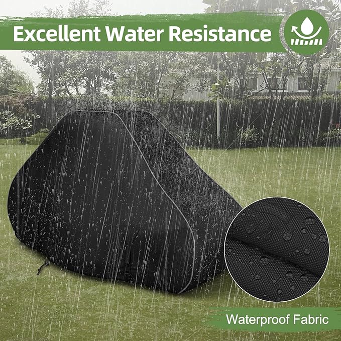Lawn Mower Cover, 600D Waterproof Zero Turn Mower Cover, Outdoor Universal Zero Lawnmower Cover with Reflective Strip (79×46×55 Inch/Black)