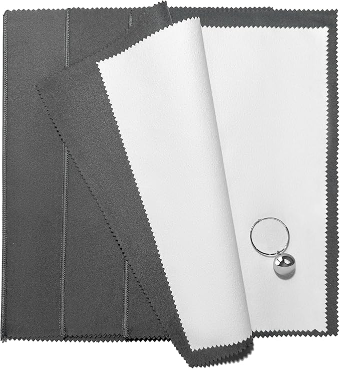 3PCS Silver Polishing Cloth, 11'' x 14'' X-Large PremiumJewelry Cleaning Cloth, Suitable for Gold, Diamonds, Silverware, Platinum, Gemstones & Other Precious Metal Jewelry, Coins