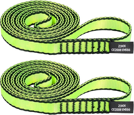 18MM Nylon Climbing Sling Runner - 23KN CE2008/EN566 Certified Outdoor Climbing Webbing for Rock Climbing, Rappelling, Mountaineering, Swing Gear, Outdoor Adventures & Emergency Anchoring