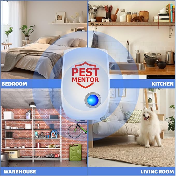 Ultrasonic Pest Repellent 8 Packs, Indoor Pest Control Repeller Plug in,Mouse Rodent Repellent for Ant Rodent Roach Mouse Mosquito Bugs Spider Insect Deterrent,3 Mode Switching