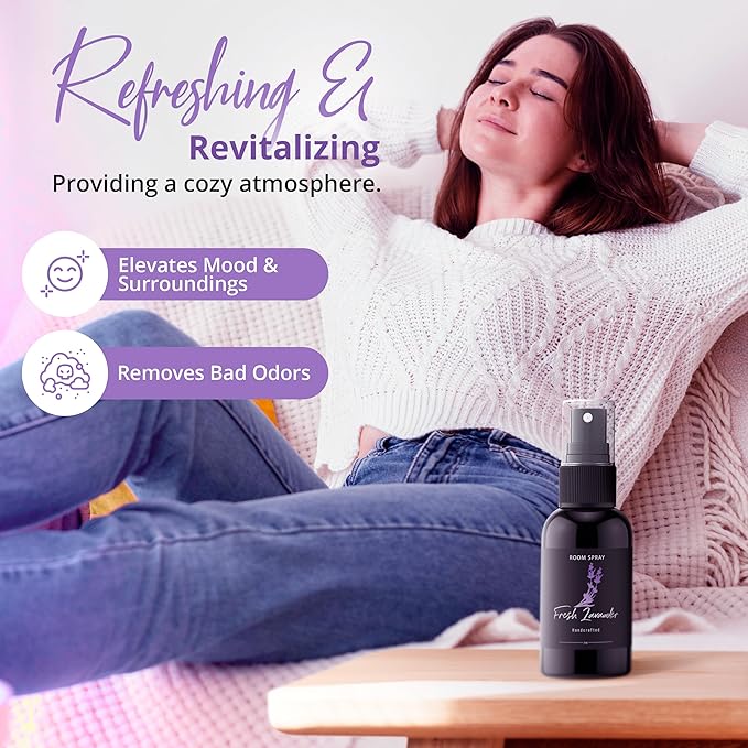 605Products Room & Air Freshener Spray - Long Lasting Odor Eliminator with Essential Oils, Home Fragrance Supplies - Lavender (3-Pack)