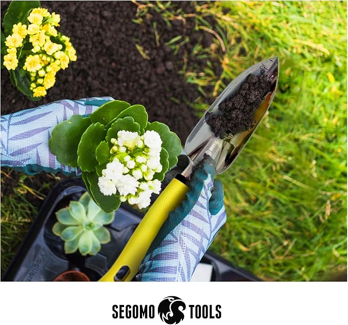 Segomo Tools 12 Piece Garden Tool Set (Including Garden Tools Along with Gloves, Kneeling Pad, Spray Bottle, Apron and Tote Bag) | Gardening Kit | Planting Kit | Home Gardening Tools - GTS12