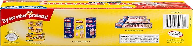 Disposable Plastic Storage Bags with Original Twist Tie, 1 Gallon Size, 150 Bags, Great for Home, Office, Vacation, Traveling, Sandwich, Fruits, Nuts, Cake, Cookies, Or Any Snacks (1 Packs)