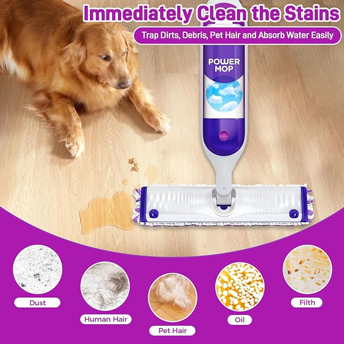 30 Pack Power Mop Pads Refills Compatible with Swiffer Power Mop Refills,Disposable Microfiber Replacement Pads for Swiffer Wet Pads Refill,Non-Washable & Unscented