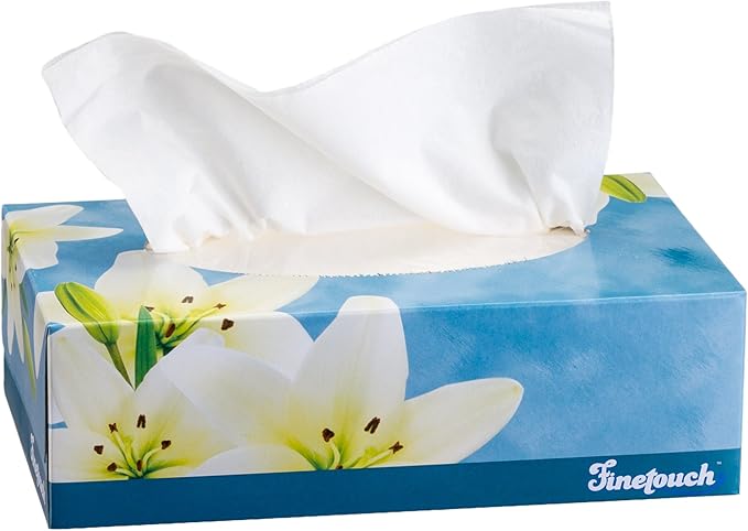 Finetouch 2-Ply Facial Tissues – 6 Boxes of 130 Soft Tissues (780 Total) – Strong & Gentle Tissue for Home, Office, or Travel Use