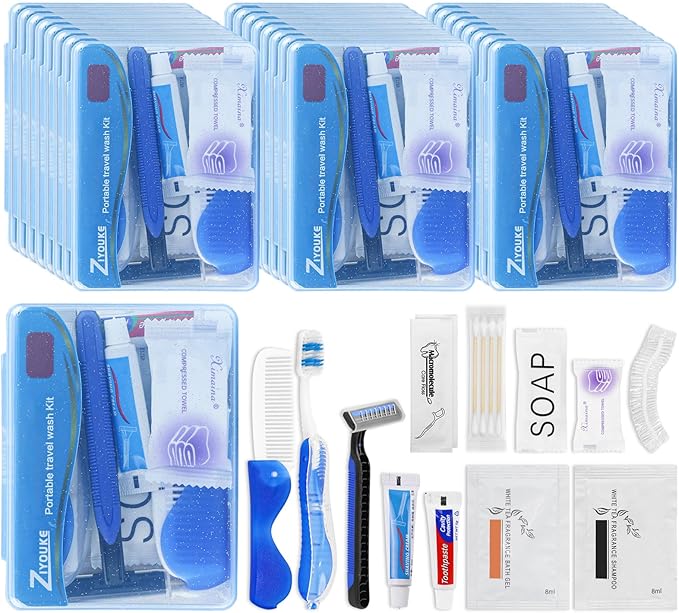 Hygiene Kit Bulk, Folding Design, Individually Boxed, The Travel Hygiene Kit is Fully Equipped and Clean and Hygienic, Convenience Kits Suitable for Hotel, Home, Travel (24-Pack)