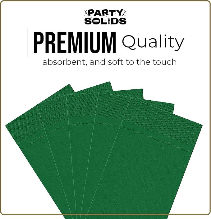 Emerald Green Dinner Napkins Disposable 8" x 4" Folded - 40 Pcs 2 Ply Emerald Green Napkins Disposable Paper Guest Towels for Bathrooms, Dinners, Everyday Parties & Party Supplies