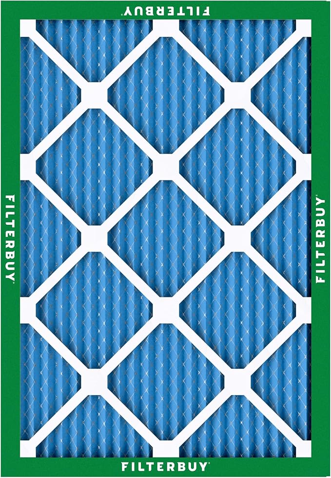 Filterbuy 17x21x1 Air Filter MERV 13 Optimal Smoke & Allergy Defense (12-Pack), Electrostatic Pleated HVAC AC Furnace Filters Replacement, Made in USA (Actual Size: 16.50 x 20.50 x 0.75)