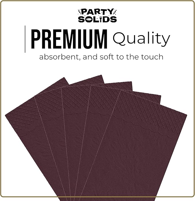 Brown Dinner Napkins Disposable 8" x 4" Folded - 40 Pcs 2 Ply Brown Napkins Disposable Paper Guest Towels for Bathrooms, Dinners, Everyday Parties & Party Supplies