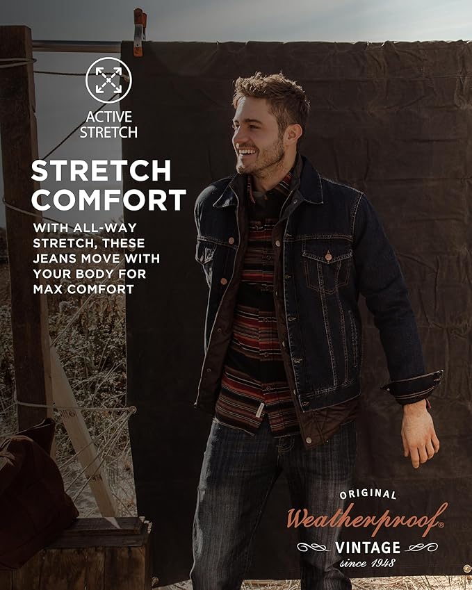Weatherproof Vintage Mens Jeans Slim Fit - Super-Soft Slim Fit Jeans for Men | Men's Stretch Jean