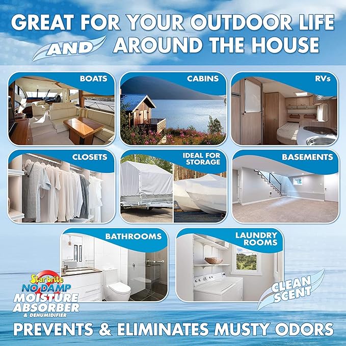 STAR BRITE No Damp Moisture Absorber & Dehumidifier 48 Ounce Refill - Simple, Portable, Humidity Control for Boats, RVs, Closets & More - Prevent Musty Odor & Moisture Damage (085450)